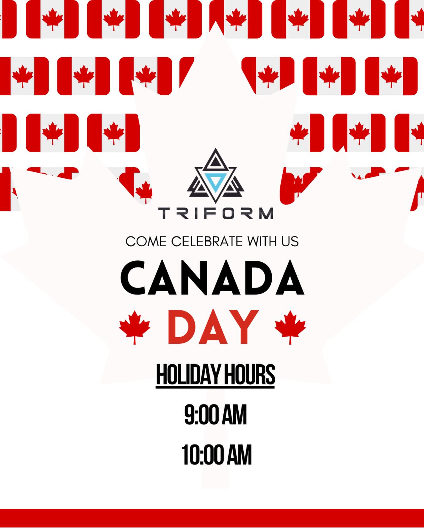 🇨🇦 This Canada Day, we honor those who gave everything for the country we love. 

Join us for our Canada Day Hero WOD, Nutts.

This workout is dedicated to Lieutenant Andrew Richard Nuttall, an Edmonton-born soldier who served with the 1st Battalion Princess Patricia’s Light Infantry - a true Canadian hero.

There’s no better way to celebrate Canada Day than by showing up, pushing hard, and remembering the ones who made it possible.

Come sweat with us. Come honor with us 🤝

🗓️ Canada Day | Wednesday, July 1
🕚 Classes at 9 & 10am
📍 Triform Athletics