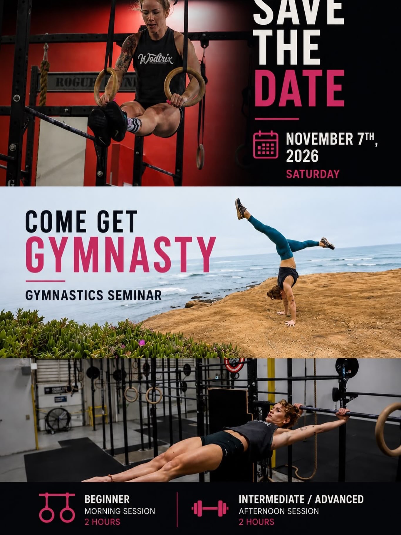 🤸‍♀️ SAVE THE DATE 🤸‍♂️

Mark your calendars!

📅 Saturday, November 7th

We’re thrilled to welcome back our former longtime coach, Stacey Petrie, all the way from Calgary, for a special one-day gymnastics seminar! 🎉

🌟 Morning Session (2 hrs): Beginner 🌟 Afternoon Session (2 hrs): Intermediate/Advanced

This is a can’t-miss opportunity to train with a coach who specializes in helping athletes learn exactly the gymnastics skills they’re looking for.

More details (times, pricing, registration) coming soon — stay tuned! 👀